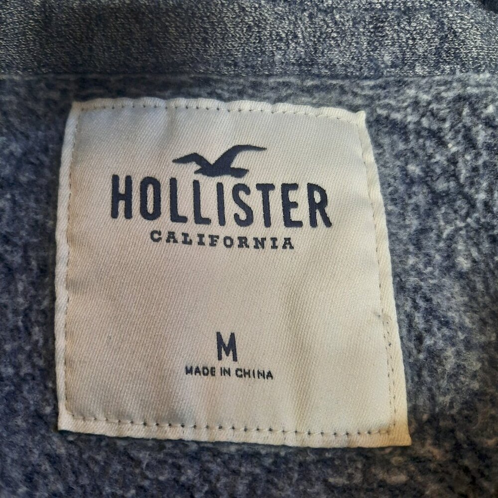 Hollister California Men’s Hoodie Blue Acid Wash Pullover Sweatshirt Medium M - Picture 4 of 9